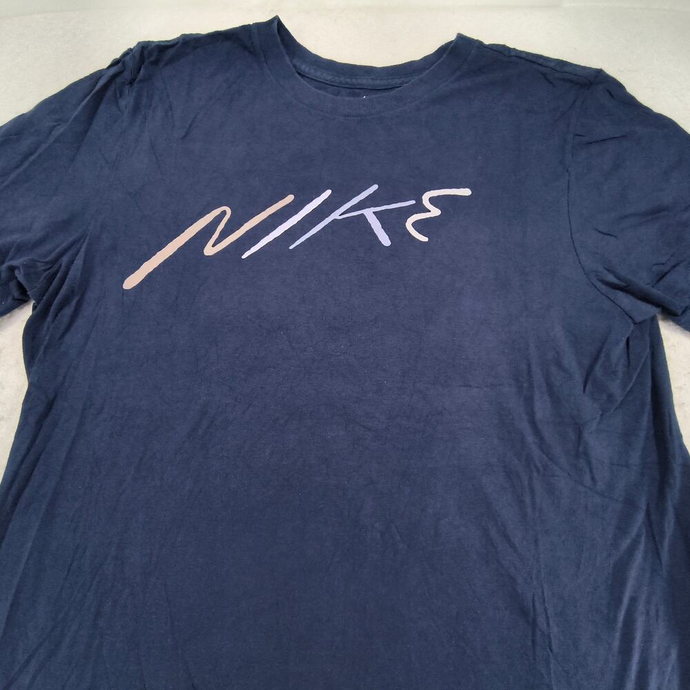 Nike Tee Graphic Casual Crew Neck Short Sleeve Shirt Mens Size Medium M Blue